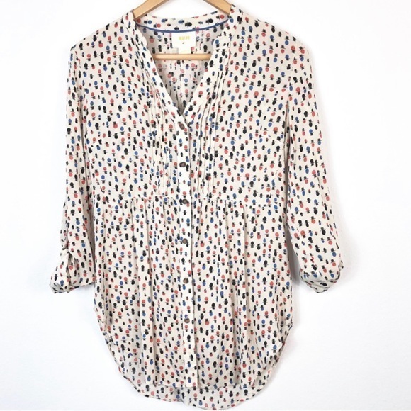 Anthropologie Maeve Calia Pintuck‎ Tophat Print 8 - Picture 3 of 4